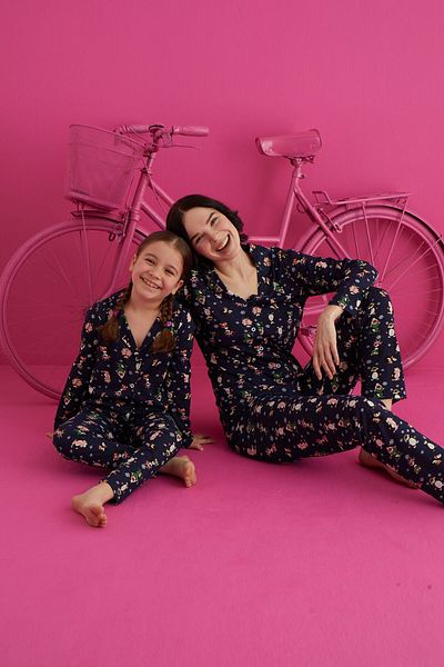 ELİZ HOMEWEAR ПАМУЧЕН ПИЖАМЕН КОМПЛЕКТ С КОПЧЕТА