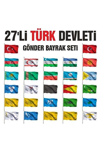 Genel Markalar 27'li Türk Devletleri Seti 50x75- Sopalı