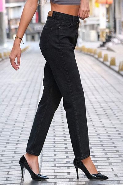 Geppetto Leo Penelope Zero Madgırl Blugi mom negri Lycra Colorfast Black Blugi mom foarte confortabili