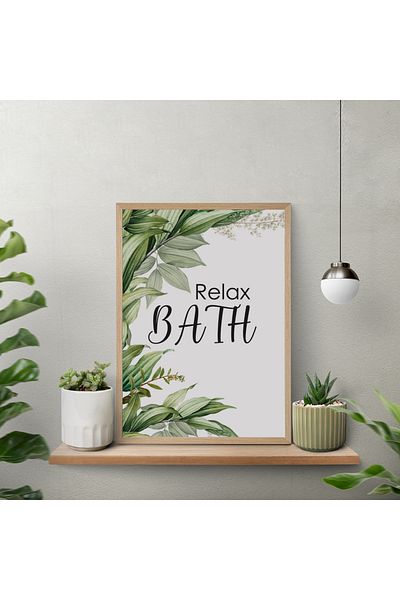 Ayışığı Dizayn Cadru din lemn pentru relaxare pentru baie. Set de pictură murală unică