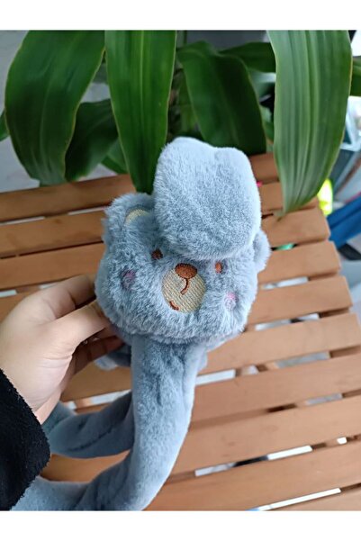 EyER Shoping Plush Headphones with Sound Teddy Bear Moving Ears Crown Gray