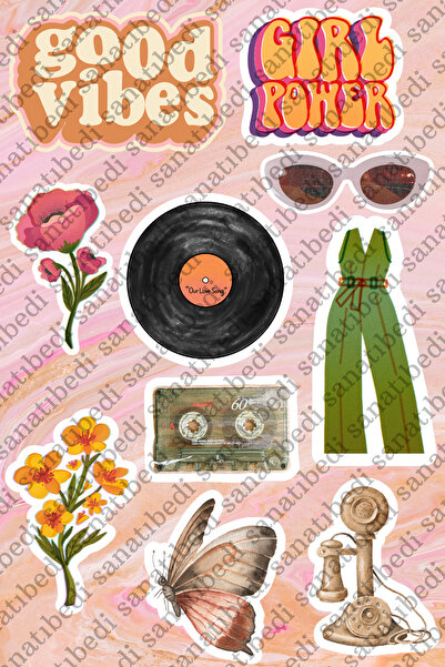 sanatıbedi الرجعية خمر تحت عنوان جدول أعمال الكمبيوتر المحمول رصاصة مجلة ملصق