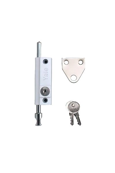 Yale White Blistered Window and Sliding Door Lock - P124W