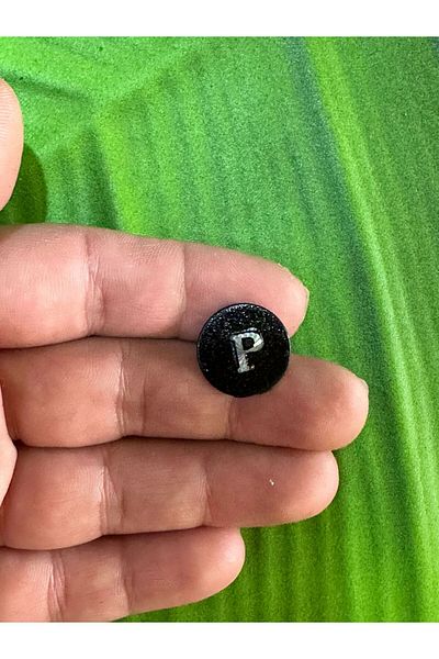 Gönülden Tasarım 1.50 CM STEEL P LETTER BUTTON