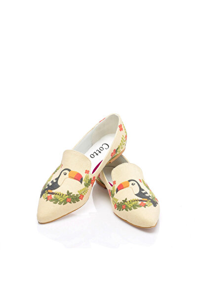 Cotto Shoes Balerini de damă din in colorat imprimat