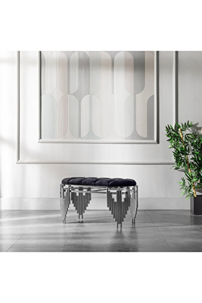 ZELENSA METAL PUF BABYFACE KUMAŞ ULTRA LÜKS PUF BENCH ULTRA LÜKS KAPLAMA 80 CM