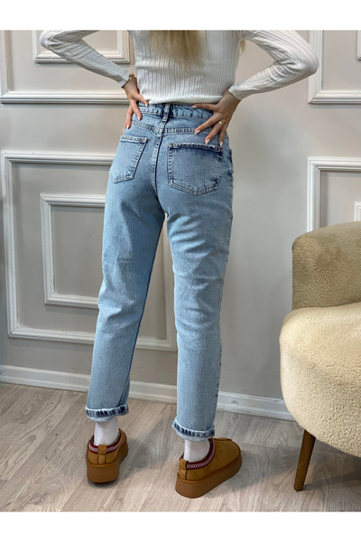 Geppetto Leo 90's Dora Nicole Snow Wash Mom Jean Pantaloni