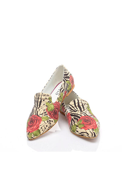 Cotto Shoes Γυναικείες μπαλαρίνες εμπριμέ πολύχρωμες λινές
