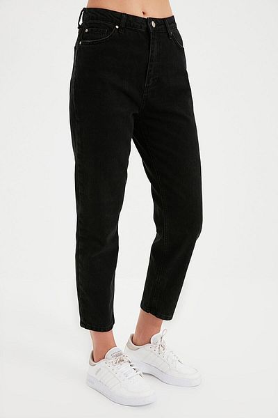 Geppetto Ψηλόμεσο Mom Jean Women - Black Colorfast, Boyfriend Power Lycra