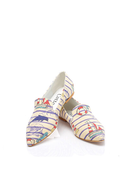 Cotto Shoes Γυναικείες μπαλαρίνες εμπριμέ πολύχρωμες λινές