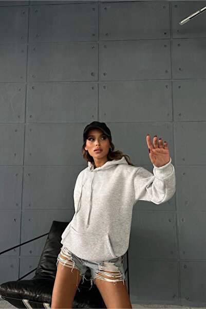 Shine Stone 2 Thread Gray Hooded Sweatshirt