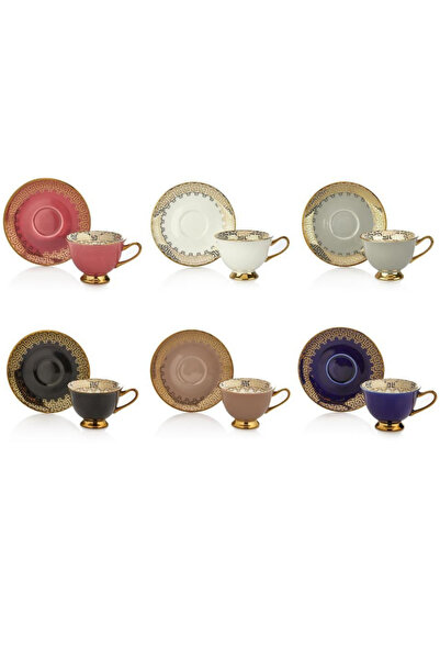 MİEN Mien Lüx Gold Kahve Takımı Renkli MIEN-22001