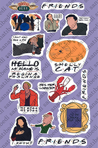 Beyaz Grafik مجموعة ملصقات للكمبيوتر المحمول والكمبيوتر اللوحي من فريندز