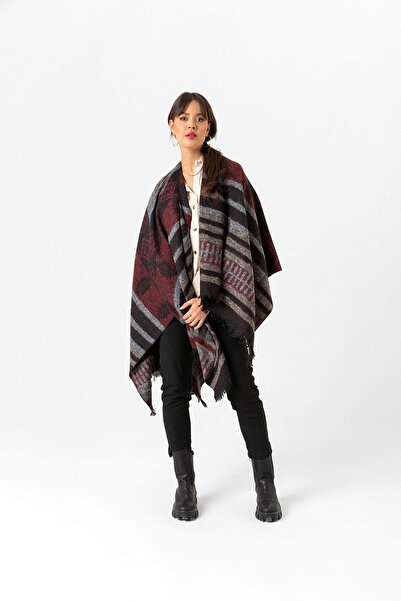 nehir eşarp Çift Taraflı Omuz Şal Panço Karışık Desen