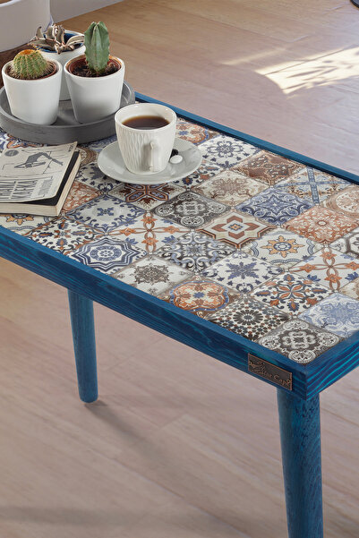 bluecape Esperanza 62x32cm Doğal Masif Seramik Zigon Yan Sehpa