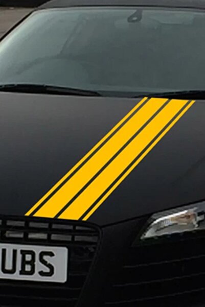 Dijitonline Çift Şerit Araba Kaput Sticker Oto Sticker 120x15cm