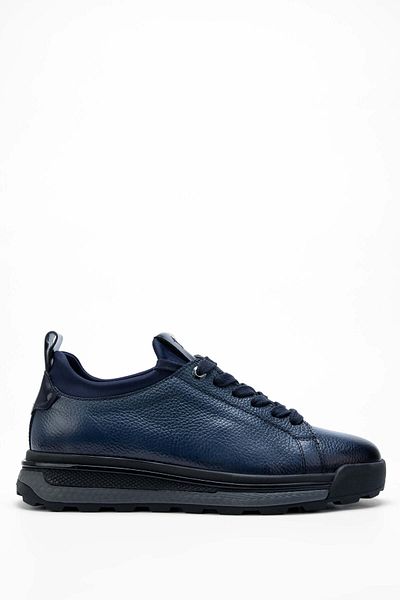 Tamer Tanca Men's Genuine Leather Navy Blue Casual Shoes