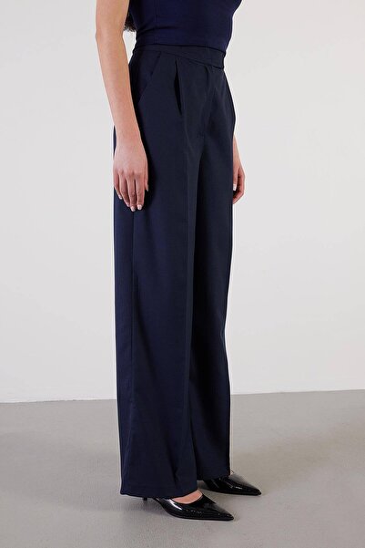 Addax Velcro Closure Wide Leg Trousers PN3301-İ7