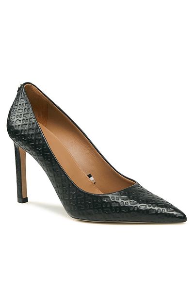 BOSS Women's Brand Logo Flat Sole Non-Slip Daily Use Black Classic Heeled Shoes50504608-001
