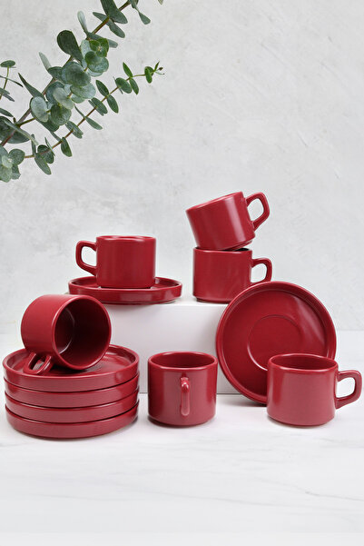 Trendmiya 6'lı Double Türk Kahvesi ve Çay Fincanı Takımı