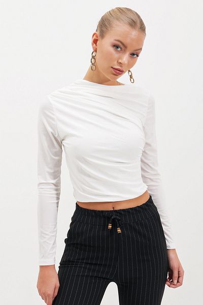 HAKKE Cross Gathered Crop BLUZ