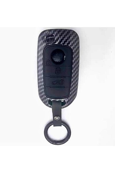 bigkey Fiat Egea Black Carbon Key Case for Switchblade Models (3 KEYS)