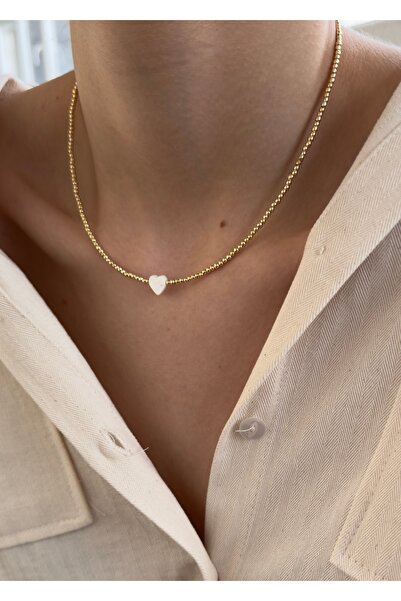 takıtarzım Γυναικείο κολιέ με χρυσές χάντρες από μαργαριτάρι
