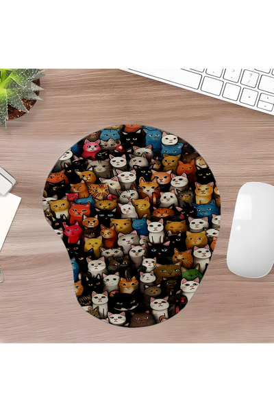 UcuruStore Πολύχρωμο Οβάλ Μαξιλαράκι Ποντικιού με Στήριγμα Καρπού και Σχέδιο ...