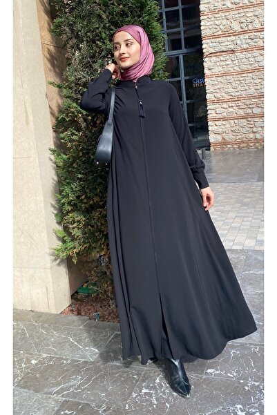 JALİA Chief Collar - Front Closed Zipper - Arm End Zippered Cuff - Pocket Full Flared (full Mevlana) Ferace