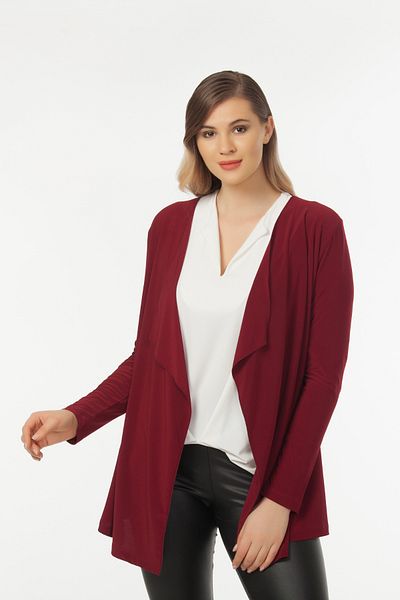 Laranor Burgundy Shawl Collar Cardigan