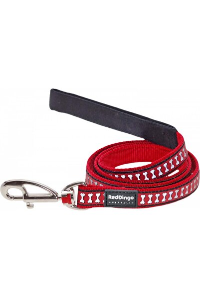 RedDingo Reflector Bone Patterned Red Extension S 15mm / 1.2 m