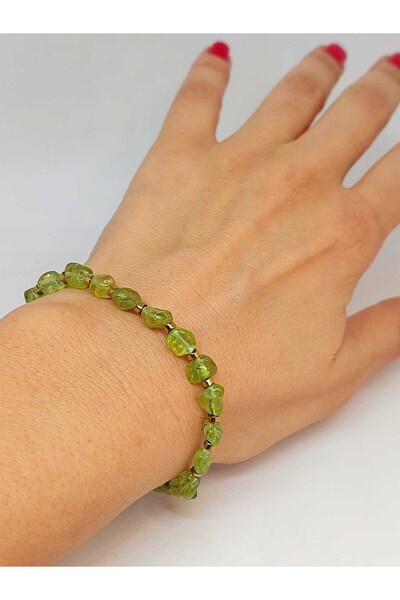 Yasamtohumu Peridot (Zebercet) Taşı Tasarım Bileklik (47122)