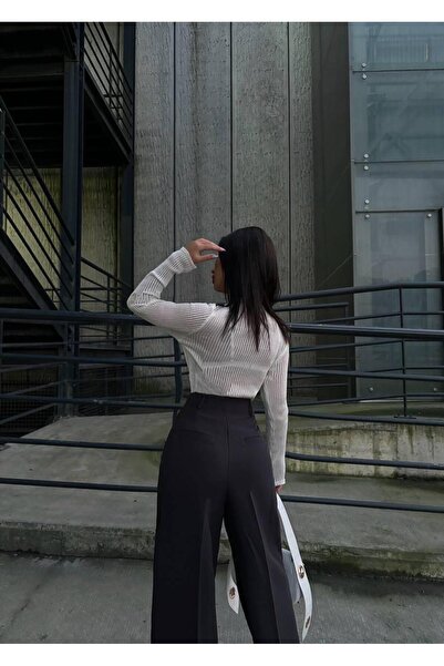 De Pose Bluză pulover transparentă cu decolteu