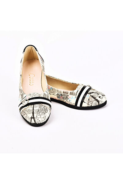 Cotto Shoes Štampani ženski baletski stanovi u boji platna