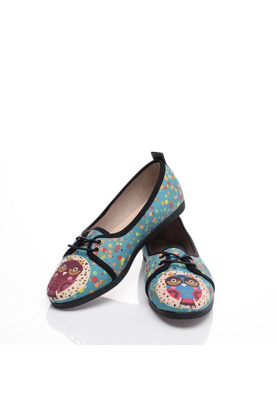 Cotto Shoes Дамски балерини от цветен лен с принт