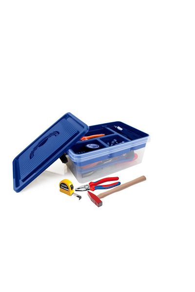 Dükkanönü Dark Blue Multi-Purpose Organizer Box Toy, Buckle, Makeup, Medicine, Small Item Collection Bag