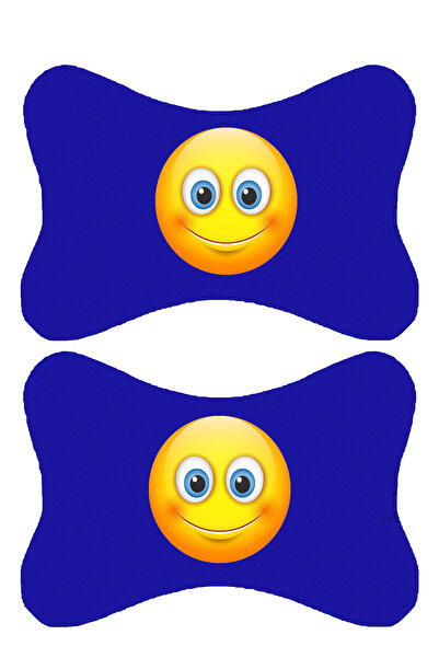 1araba1ev Set de 2 perne ortopedice albastre pentru gât auto imprimate Emoji ...