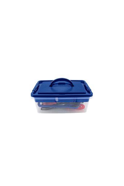 Dükkanönü Dark Blue Multi-Purpose Organizer Box Toy, Buckle, Makeup, Medicine, Small Item Collection Bag