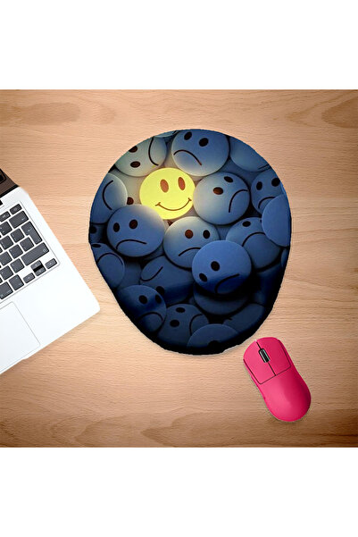 UcuruStore Οβάλ επιφάνεια ποντικιού με χαμογελαστό emoji μεταξύ των θλιβερών,...