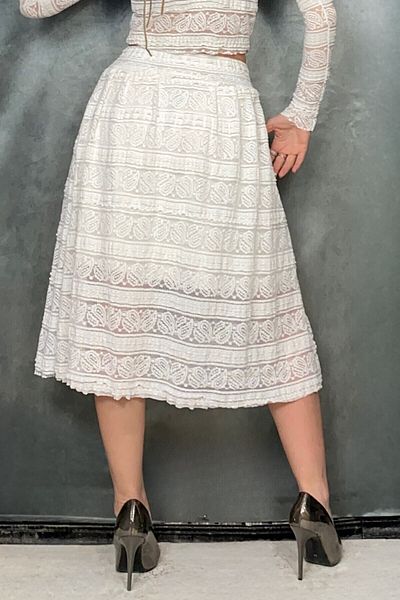 Quincey LACE LOOKING ELASTIC DUMPED SKIRT