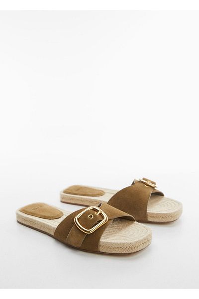 MANGO Woman Buckle Leather Sandals