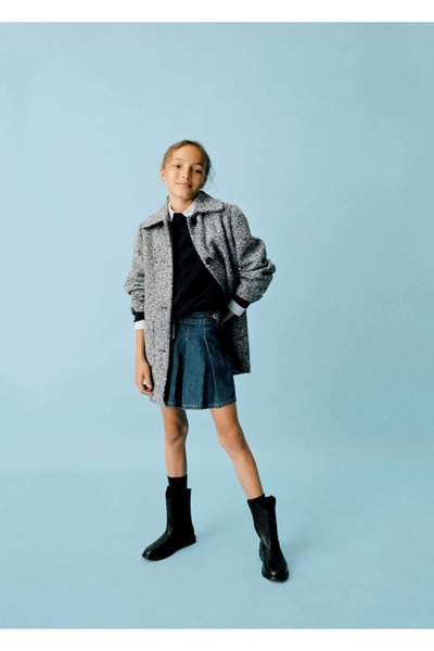 MANGO Kids Παλτό με κουμπιά με σχέδιο Houndstooth