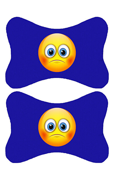 1araba1ev Set de 2 perne ortopedice albastre pentru gât auto imprimate Emoji ...
