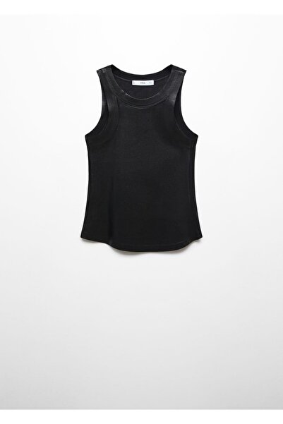 MANGO Woman Μπλούζα με φύλλο Lyocell