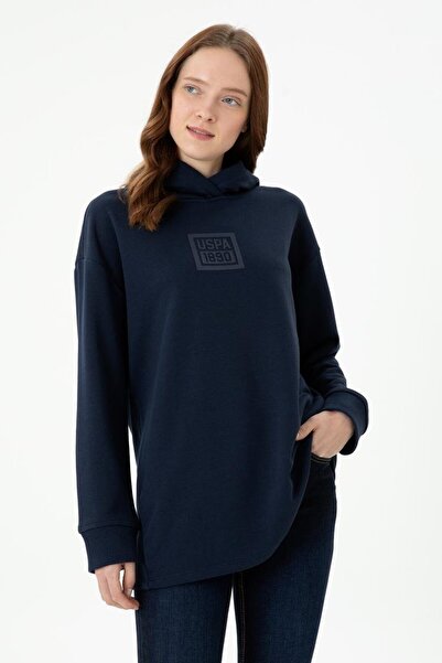 U.S. Polo Assn. Kadın Lacivert Kapüşonlu Sweatshirt Moda YILDIRIM