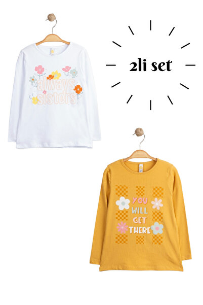 Kız Çocuk Always Sisters ve You Will Get There Baskılı Sweatshirt Seti 2'li