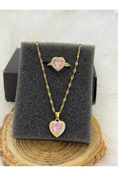 AYHİRA heart necklace set heart ring