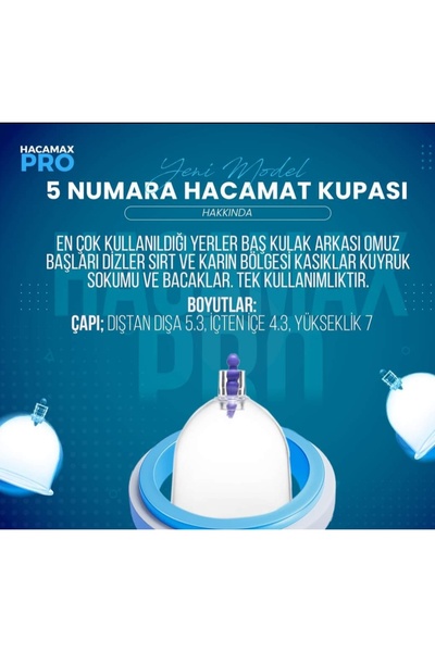 HACAMAX Hacamat Kupası 5 Cm '' Toptan'' 100 Adet 1.kalite Pompa Hediyeli