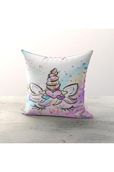 Talia Home Set de 3 huse de pernă pentru cameră pentru copii cu model de unicorn TLAKR-191