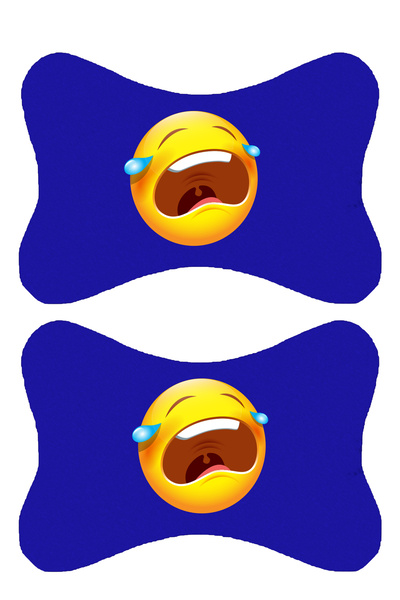 1araba1ev Set de 2 perne ortopedice albastre pentru gât auto, imprimate emoji...